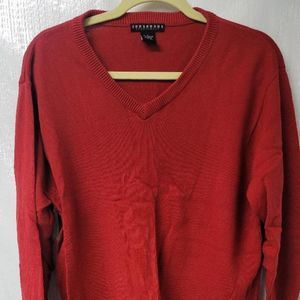 Mens Concensus‎ V-Neck Sweater - Large -Red